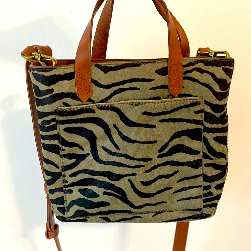 Madewell green zebra bag